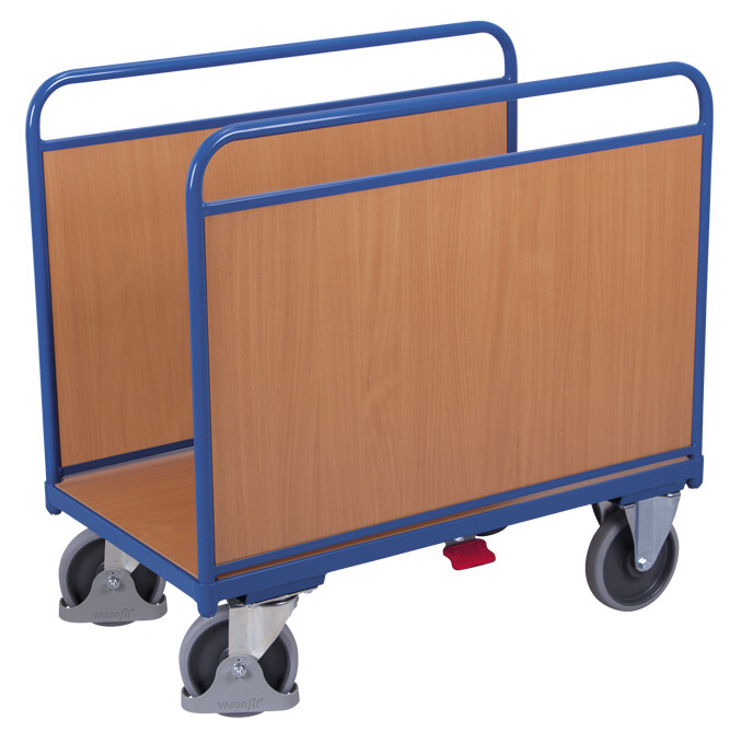 Side-frame trolley with board sides Side-frame trolley with board sides