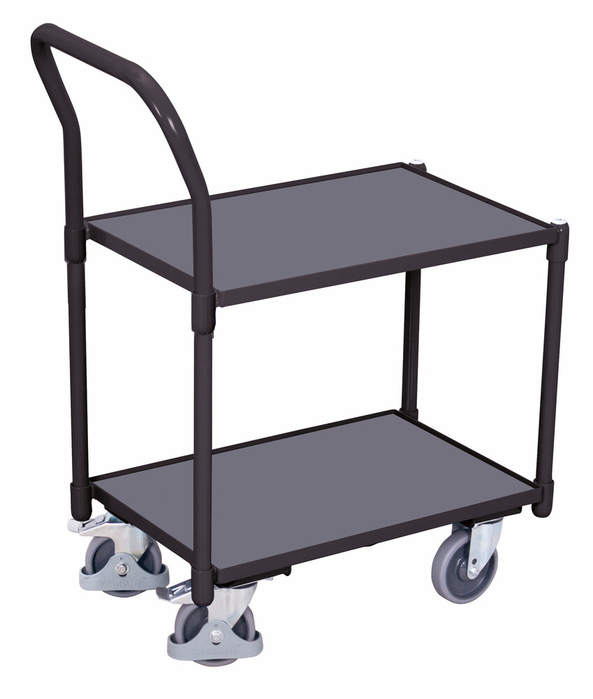 Euro-System-Roller mit 2 Ladeflächen (10 mm Rand) und Schiebebügel Euro-System-Roller mit 2 Ladeflächen (10 mm Rand) und Schiebebügel