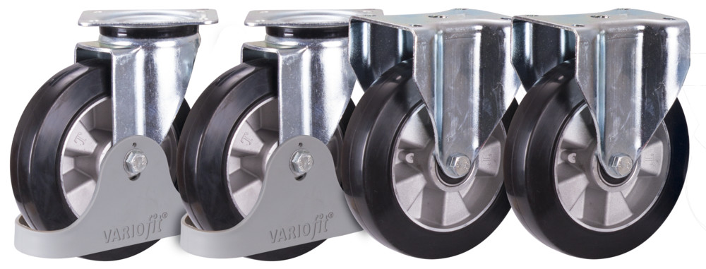 Elastic solid-rubber wheelsset (72° Shore A) Elastic solid-rubber wheelsset (72° Shore A)