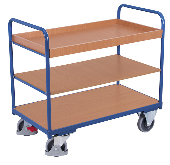 Chariot à étagères bas