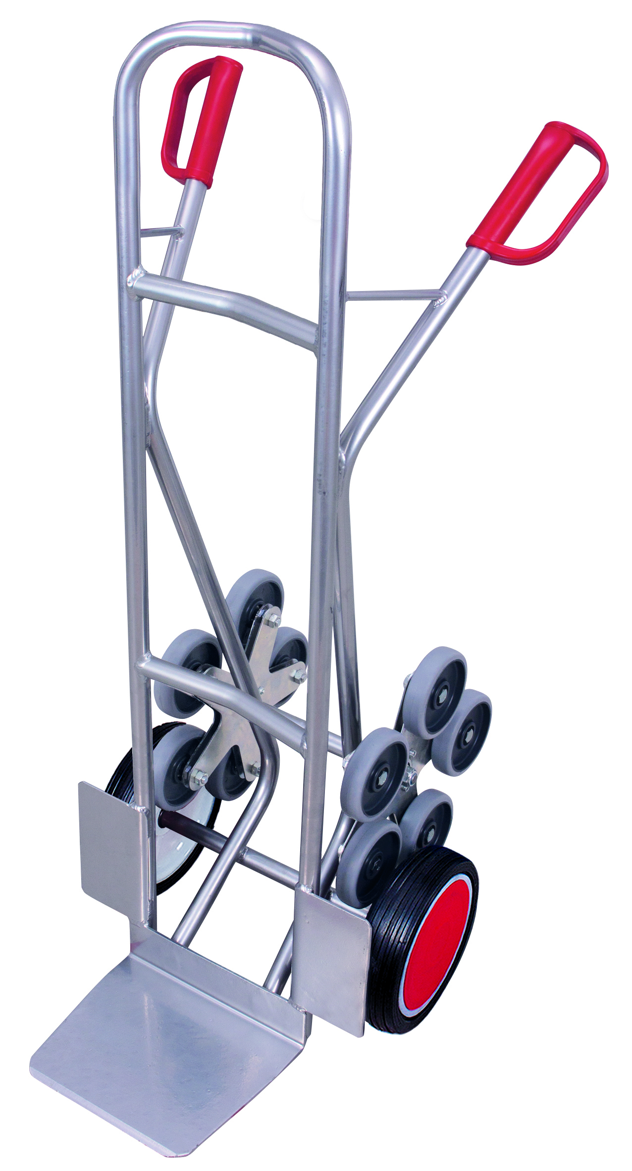 Aluminium stair-climber truck with 2 five-arm star wheels Aluminium stair-climber truck with 2 five-arm star wheels