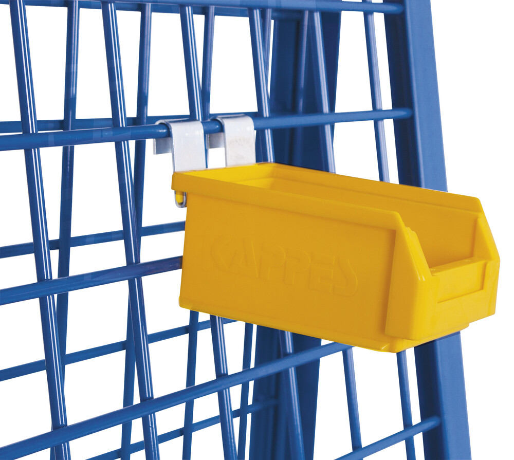 Material crate for workpiece trolley Material crate for workpiece trolley