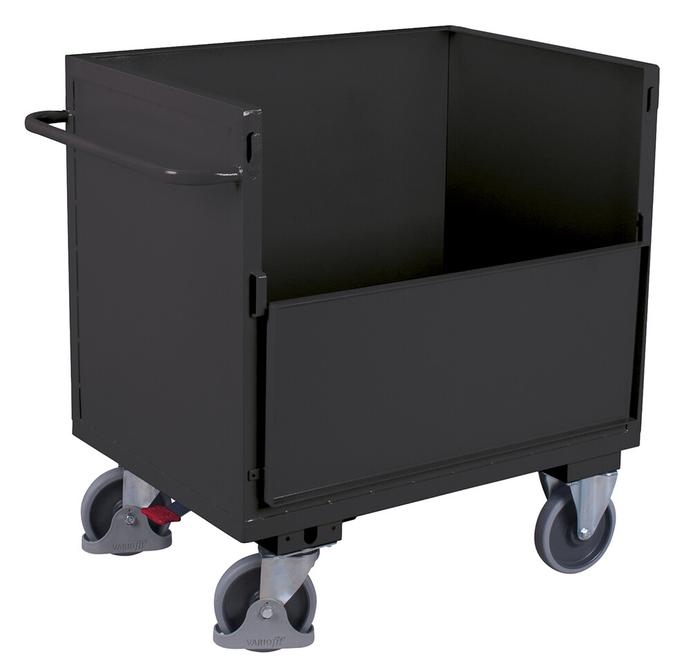 Wózek skrzyniowy z blachy, spawany w całości  Wózek skrzyniowy z blachy, spawany w całości