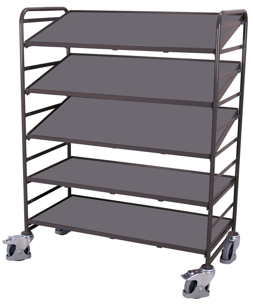 Euro container trolley with 5 wooden shelves Euro container trolley with 5 wooden shelves