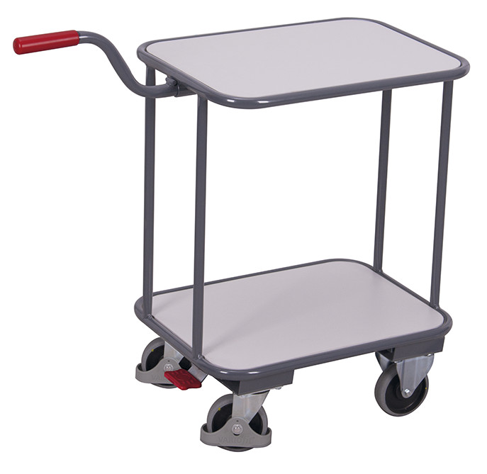 Chariot ESD avec poignée, avec 2 surfaces utiles