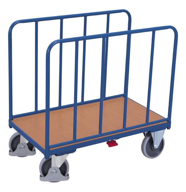 Side-frame trolley with tubular side walls Side-frame trolley with tubular side walls