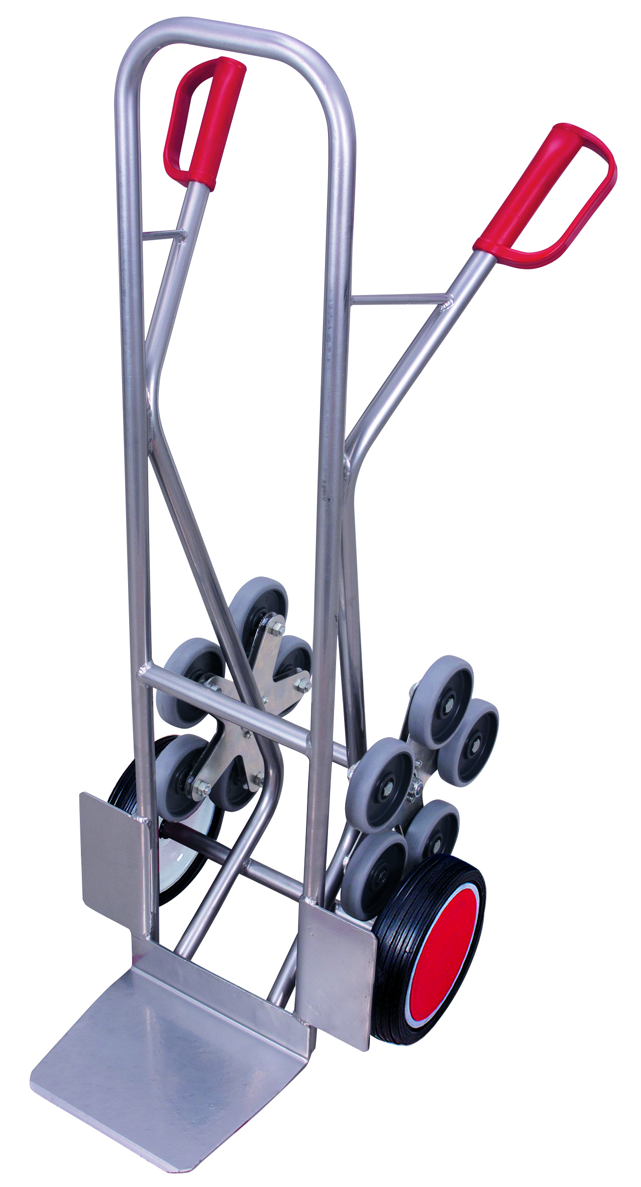 Aluminium stair-climber truck with 2 five-arm star wheels Aluminium stair-climber truck with 2 five-arm star wheels