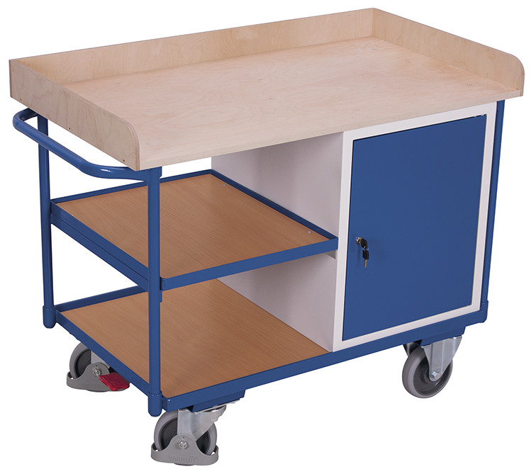 Workshop trolley with 3 load surfaces Workshop trolley with 3 load surfaces