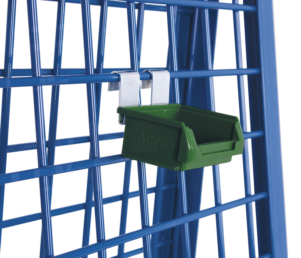 Material crate for workpiece trolley Material crate for workpiece trolley