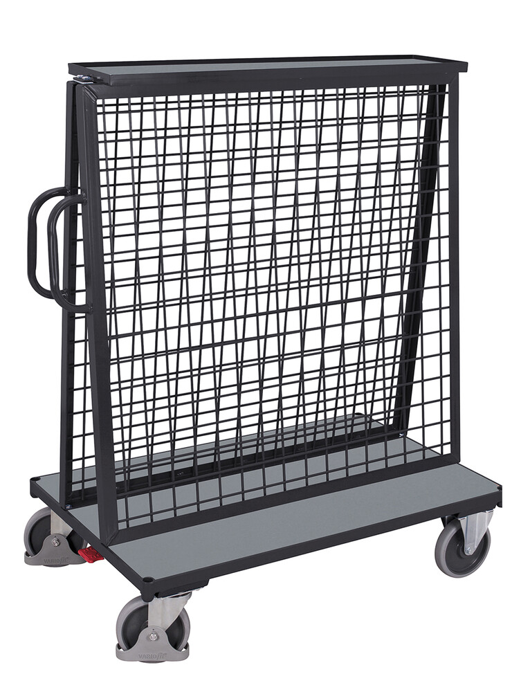 Workpiece trolley with top shelf Workpiece trolley with top shelf