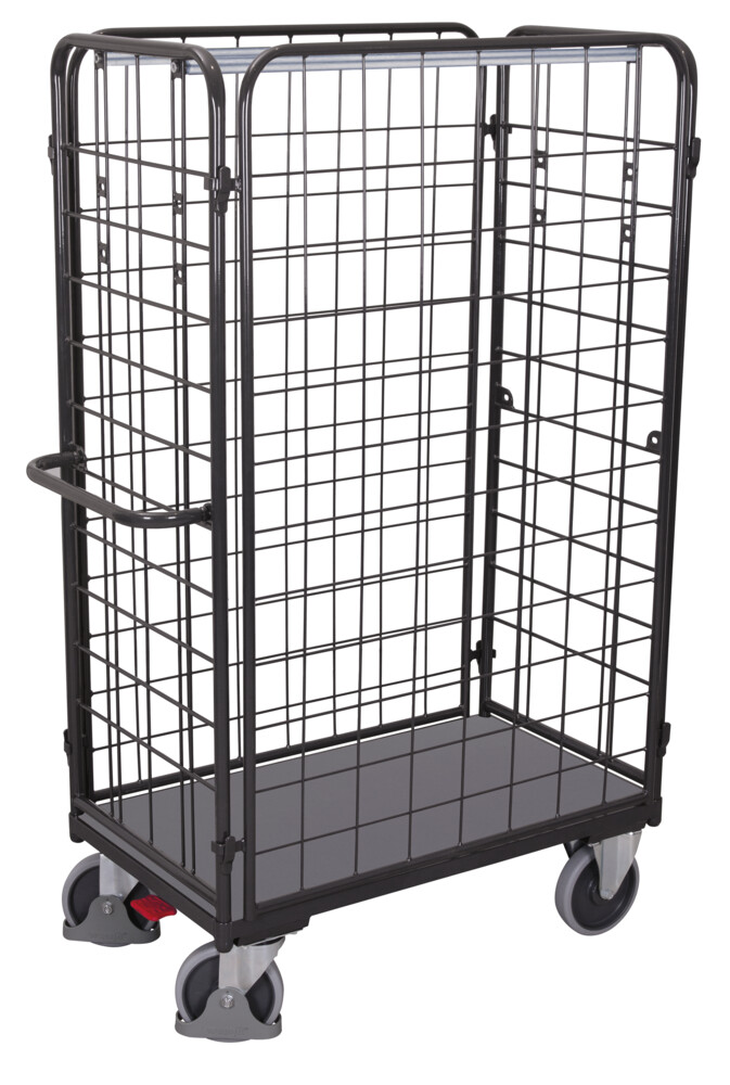 Chariot grillagé haut pour colis avec 4 parois Chariot grillagé haut pour colis avec 4 parois
