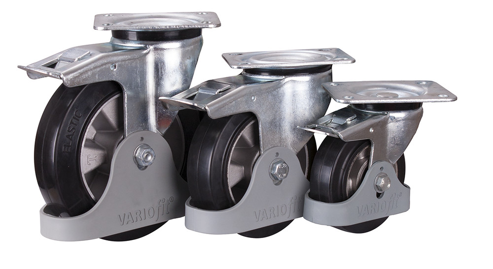 Swivel castor with wheel brake Swivel castor with wheel brake