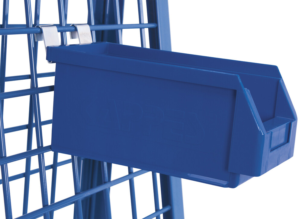 Material crate for workpiece trolley Material crate for workpiece trolley