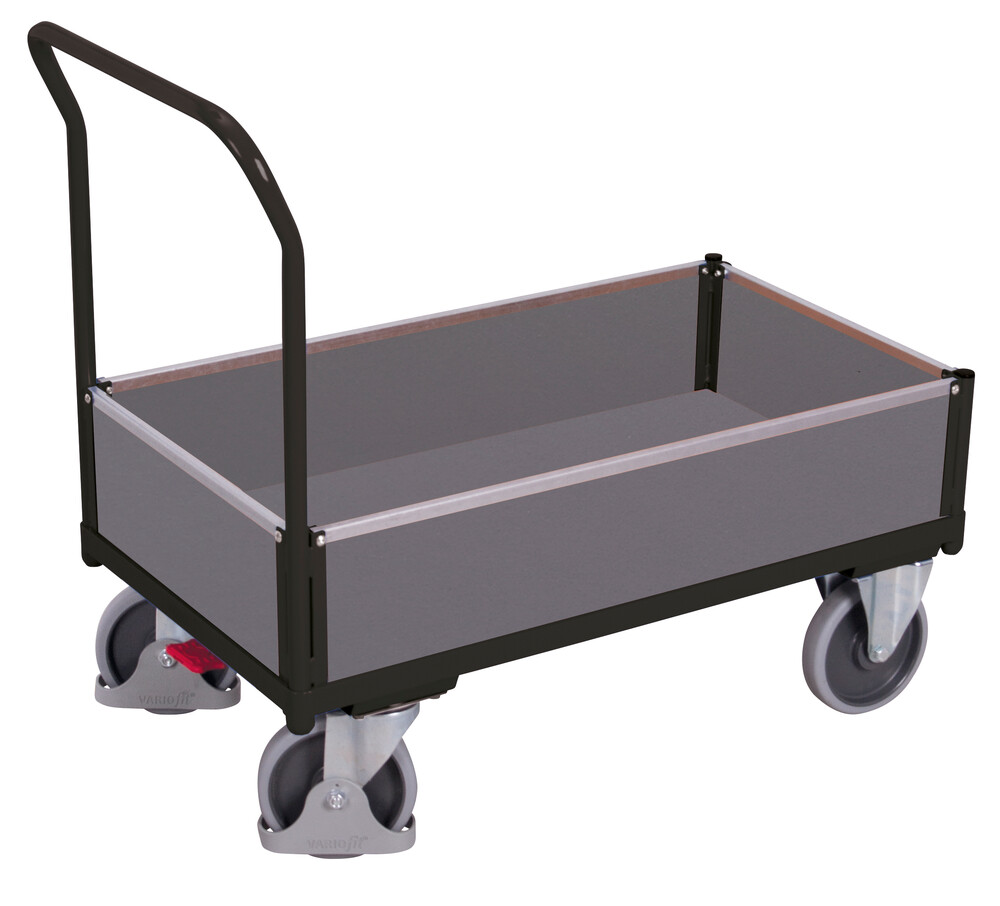 Box trolley with board panels Box trolley with board panels