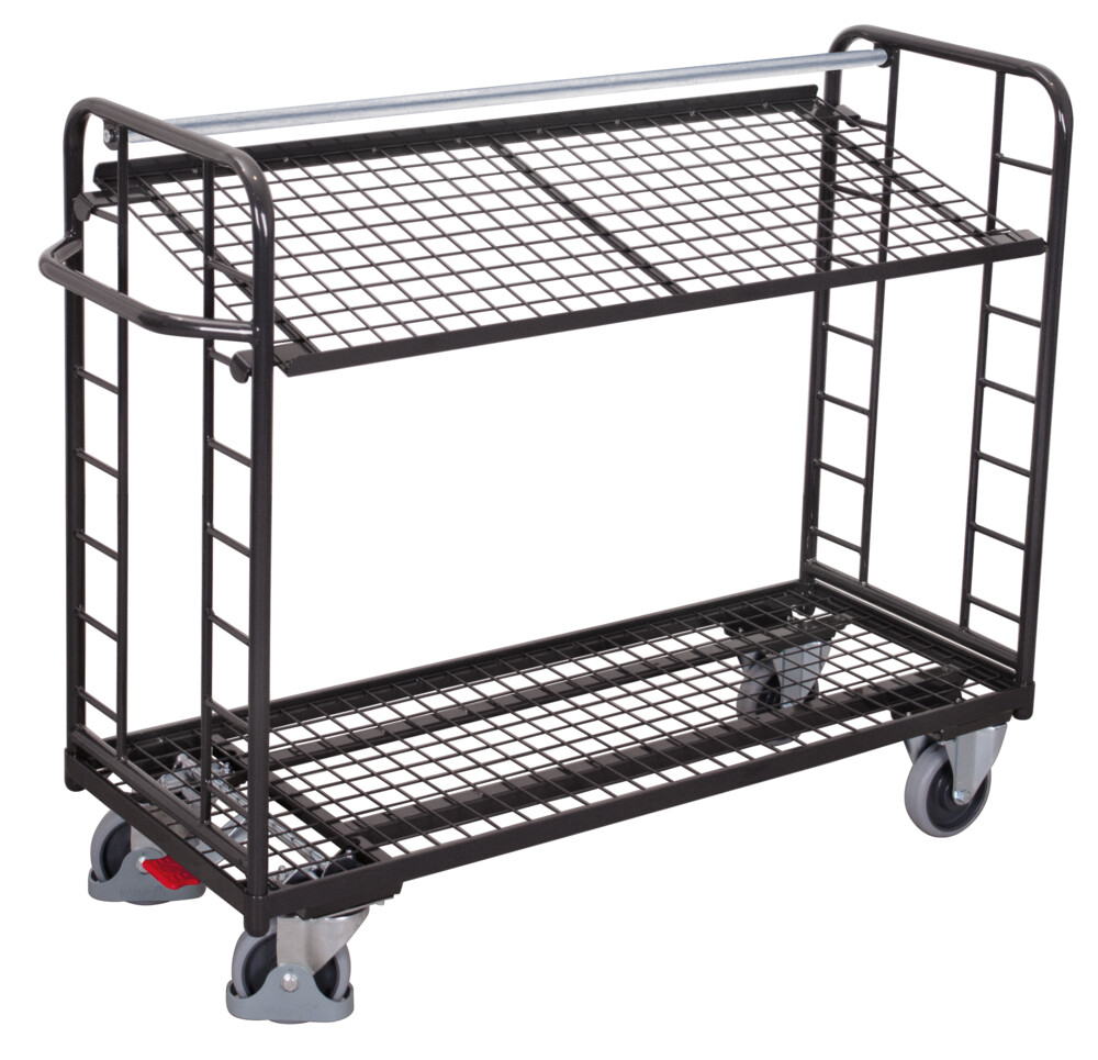 Chariot avec 2 étagères grillagées